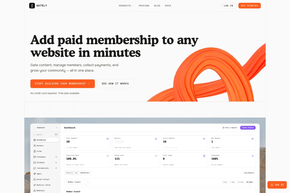 Aperçu de la landing page