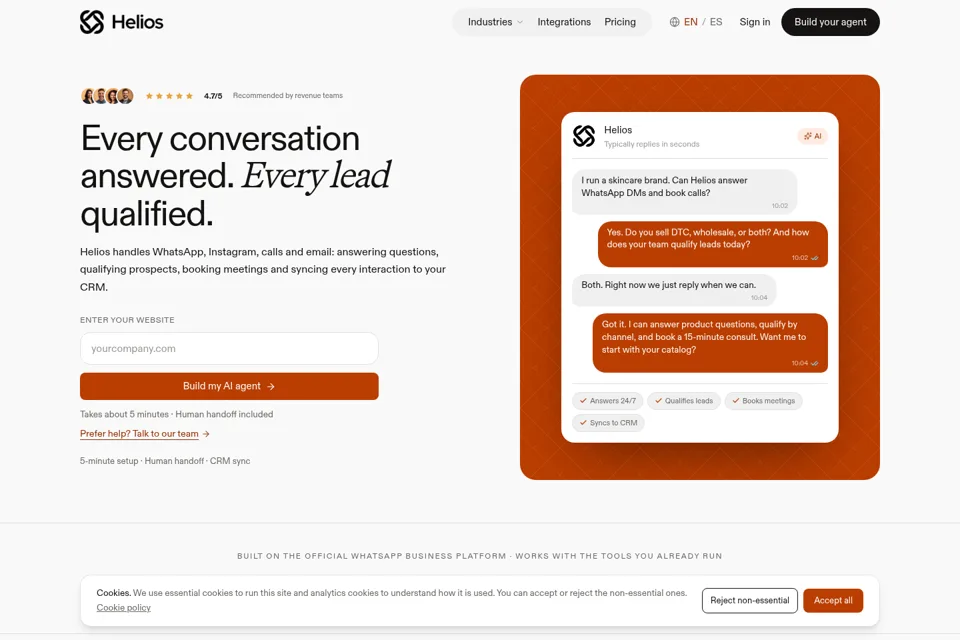 Aperçu de la landing page