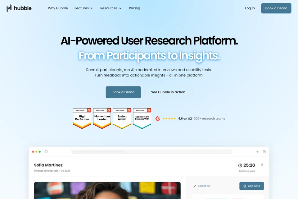 Aperçu de la landing page