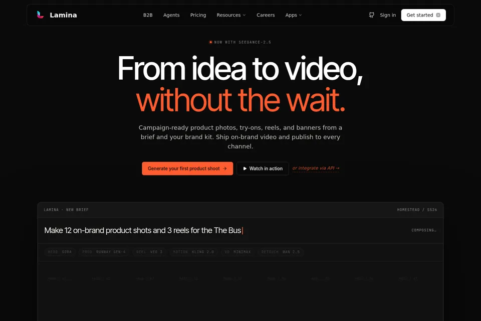 Aperçu de la landing page
