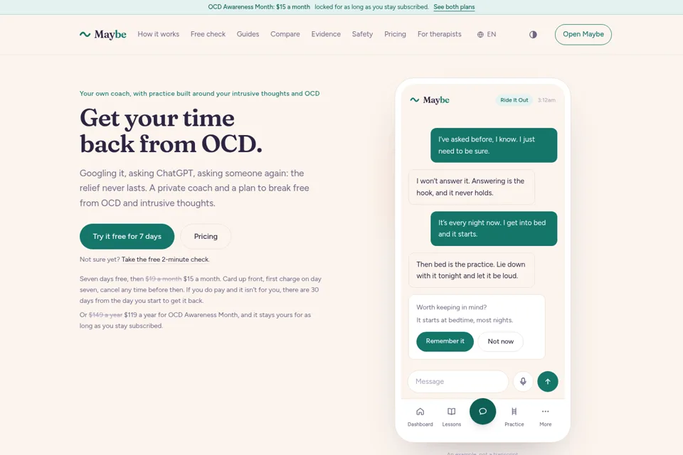 Aperçu de la landing page