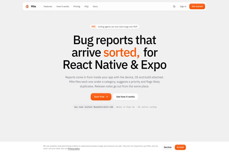 Aperçu de la landing page