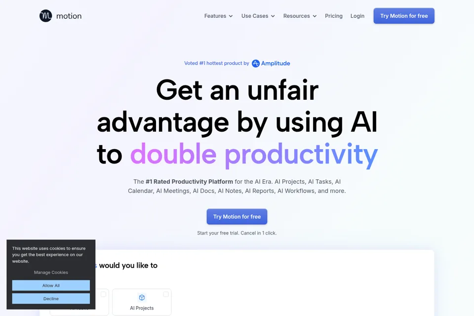 Aperçu de la landing page