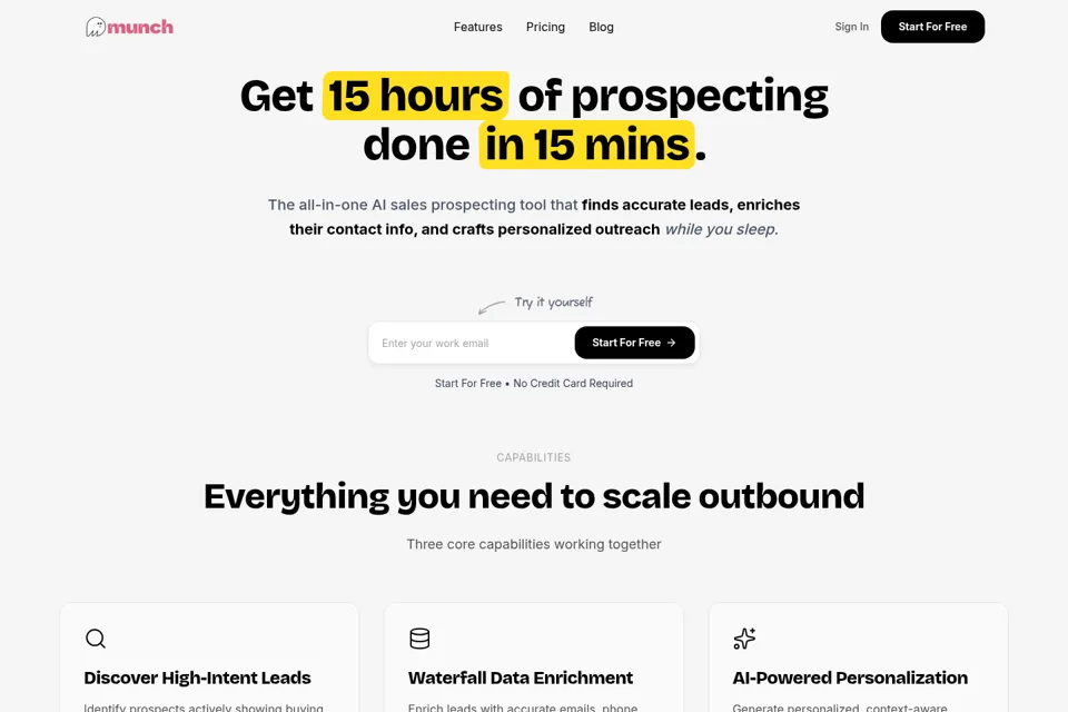 Aperçu de la landing page