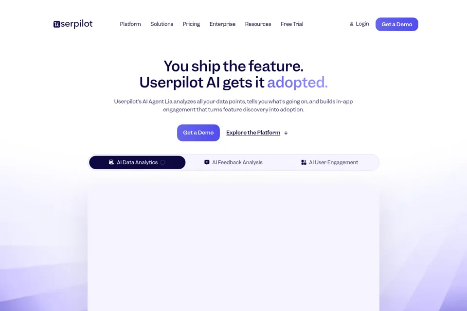 Aperçu de la landing page