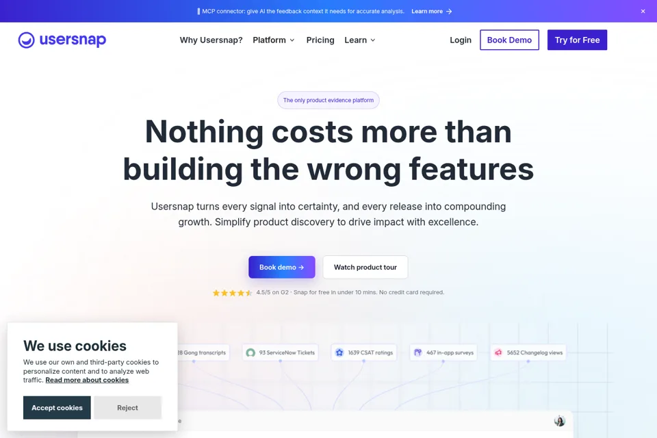 Aperçu de la landing page