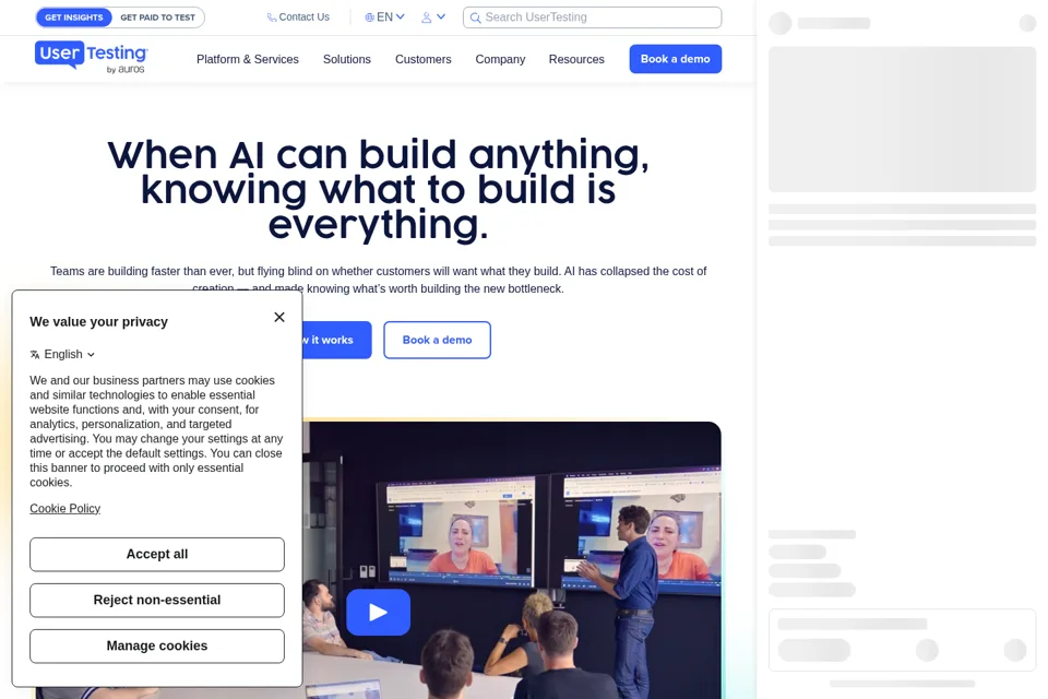 Landing page preview