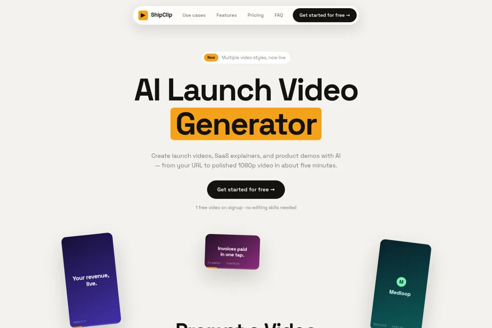 Aperçu de la landing page