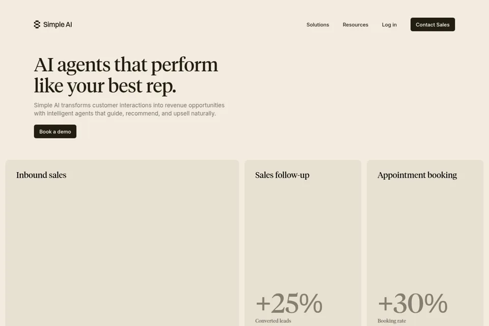 Aperçu de la landing page