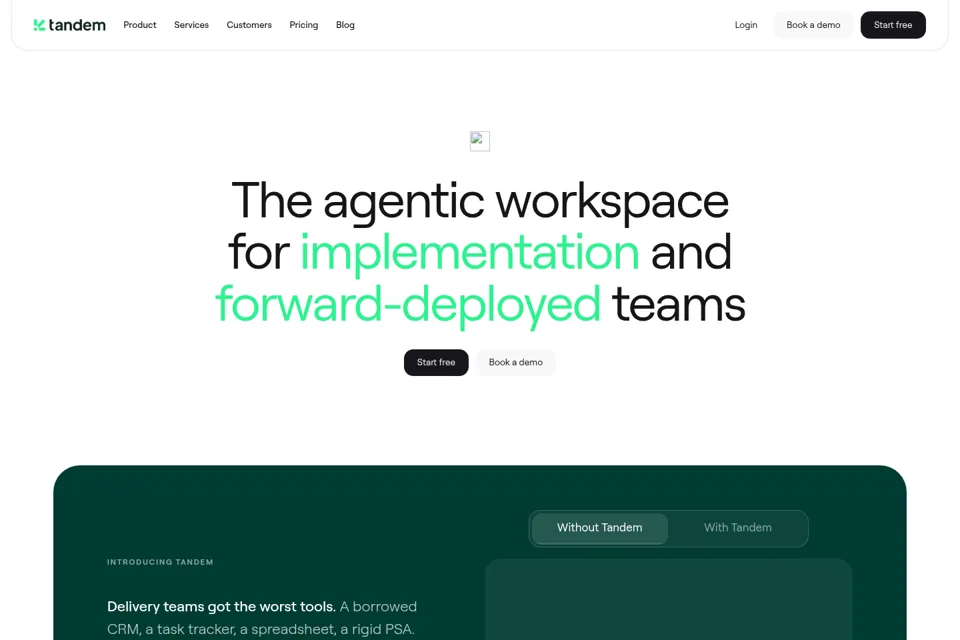 Aperçu de la landing page