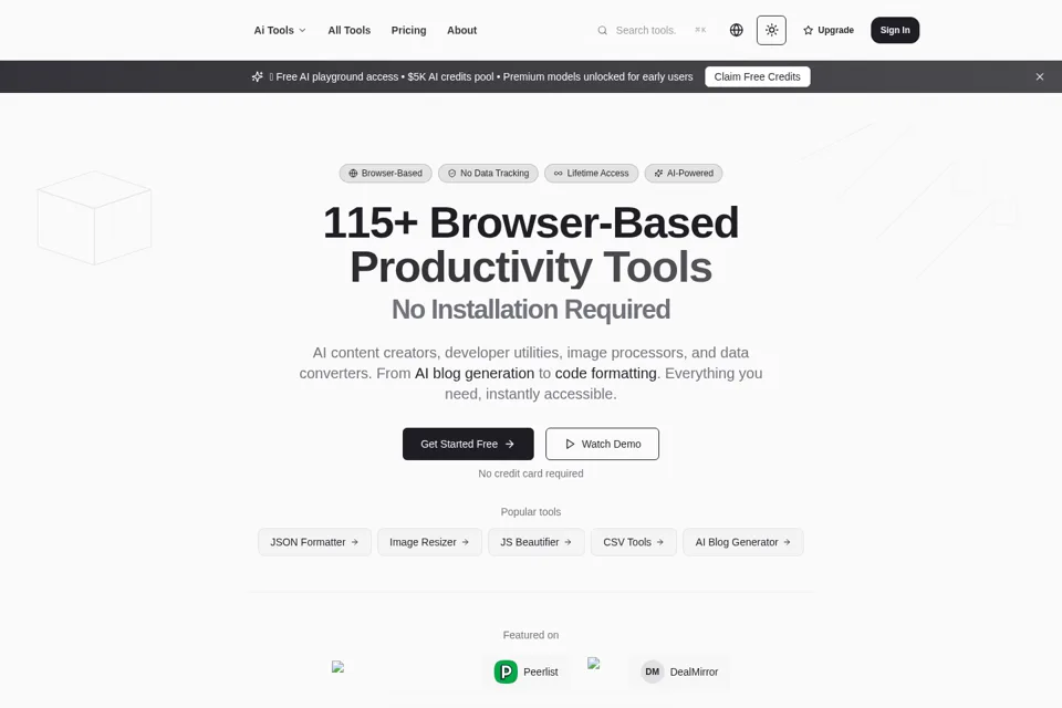 Aperçu de la landing page