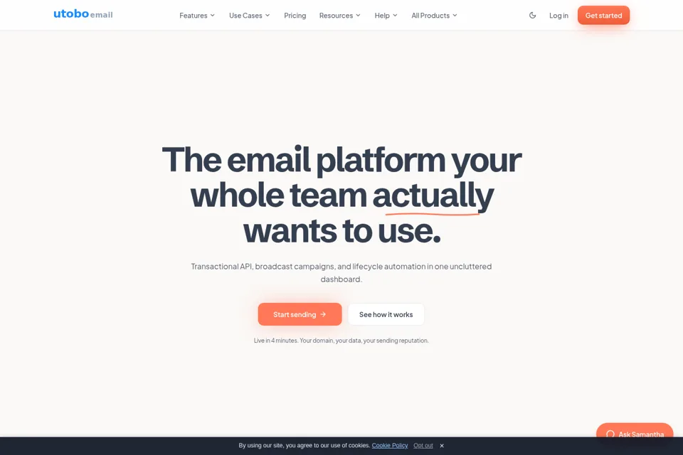 Aperçu de la landing page