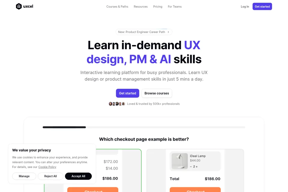 Landing page preview