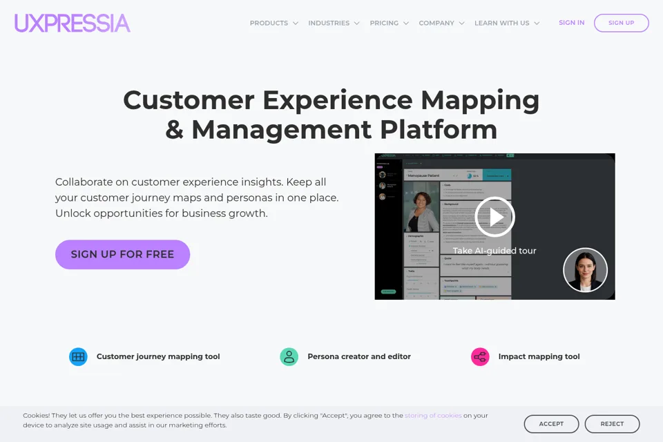 Aperçu de la landing page