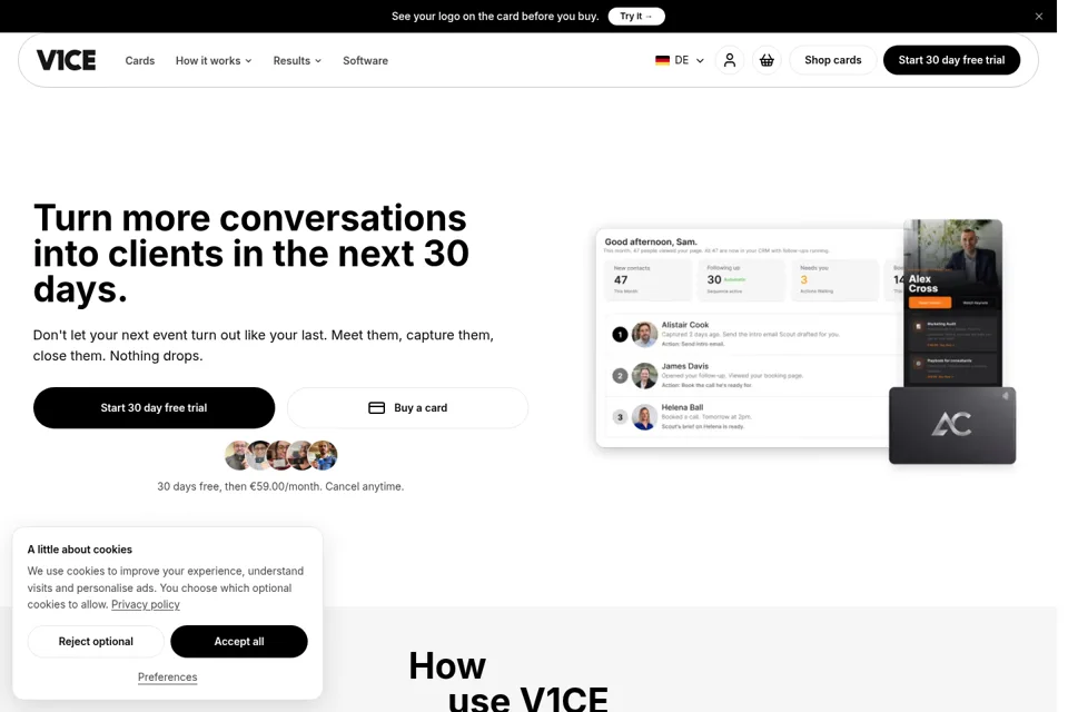 Landing page preview