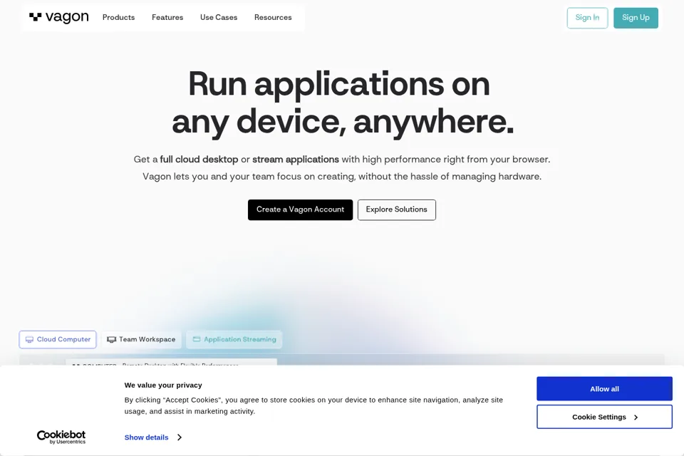 Aperçu de la landing page