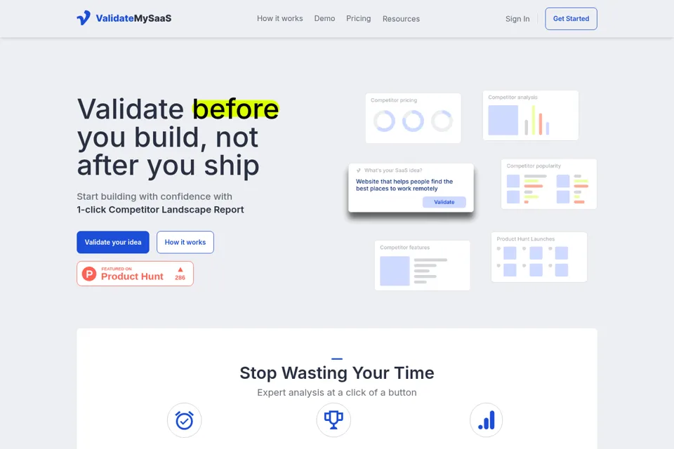 Aperçu de la landing page