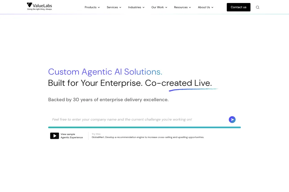 Aperçu de la landing page