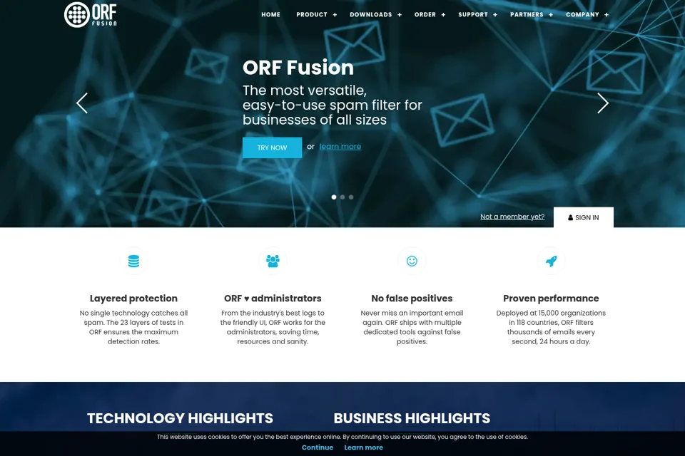 Aperçu de la landing page