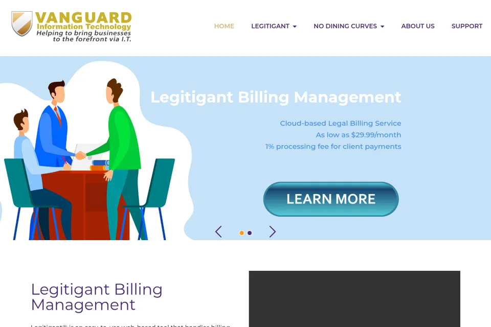 Aperçu de la landing page