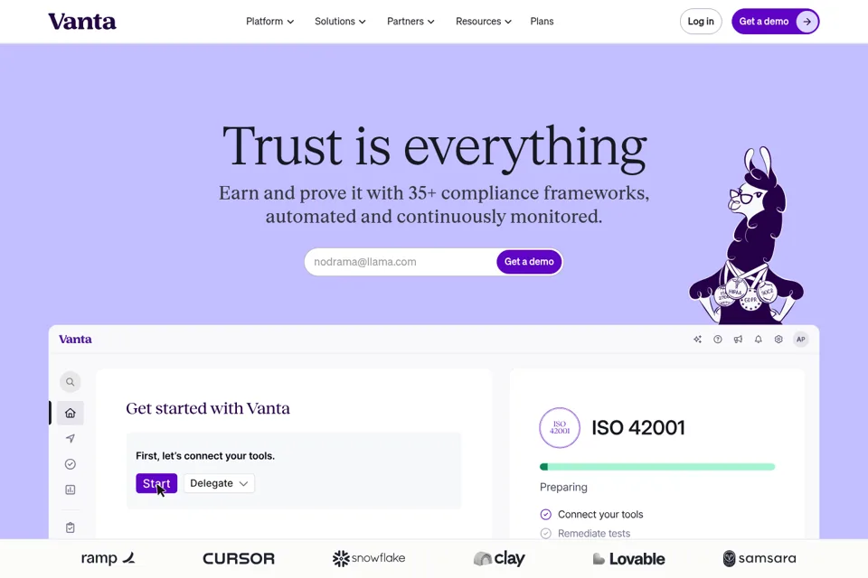 Aperçu de la landing page