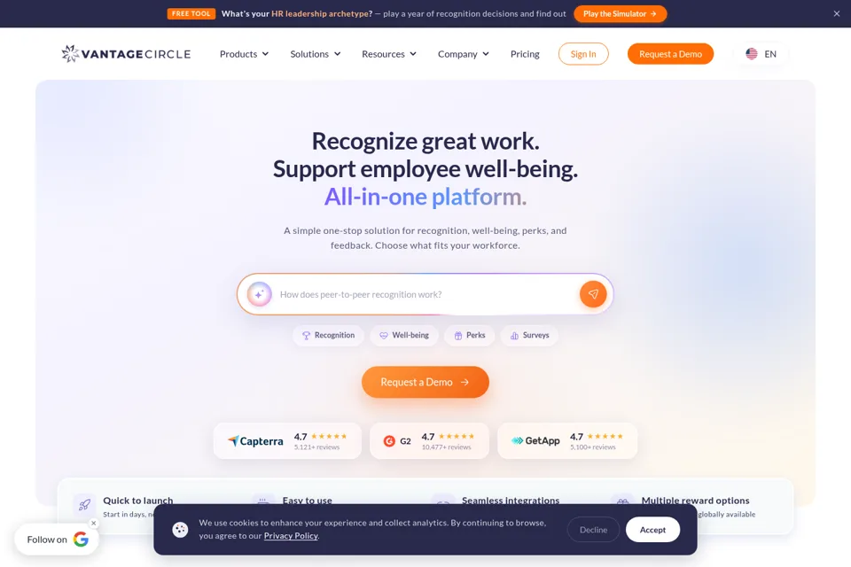 Aperçu de la landing page