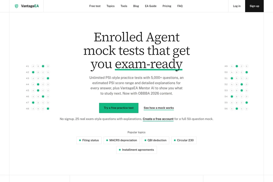 Aperçu de la landing page