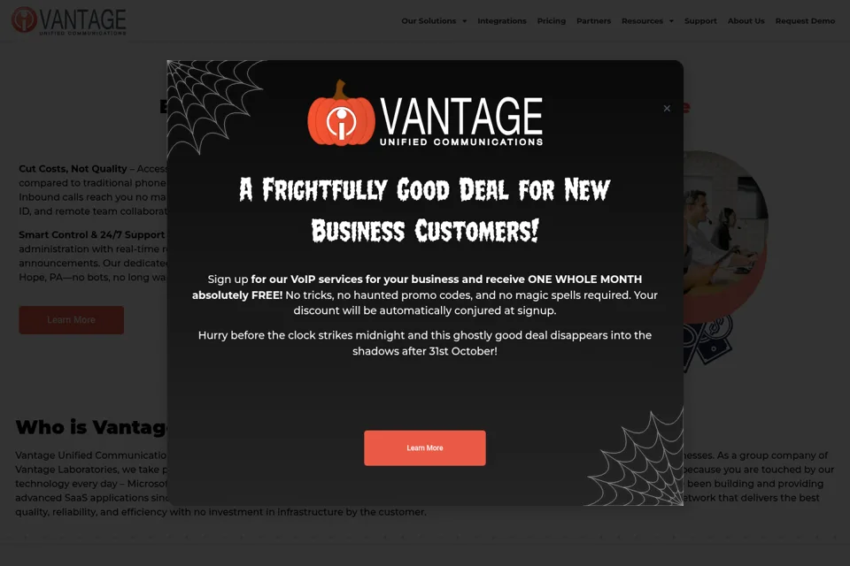 Aperçu de la landing page