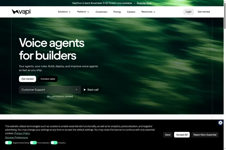 Aperçu de la landing page