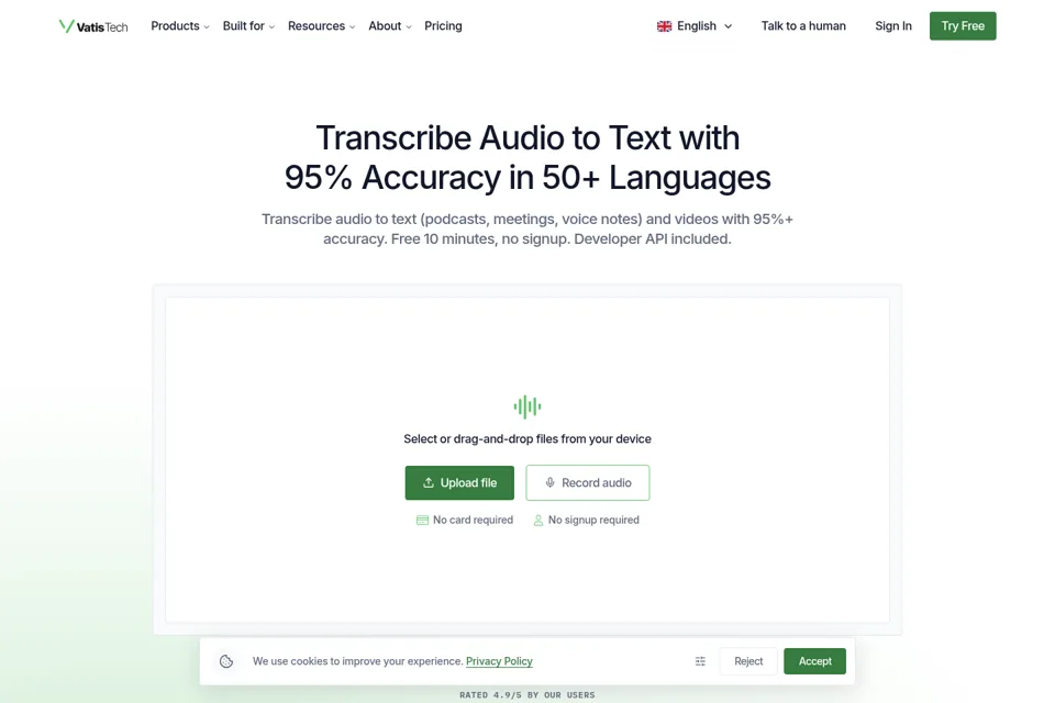 Aperçu de la landing page