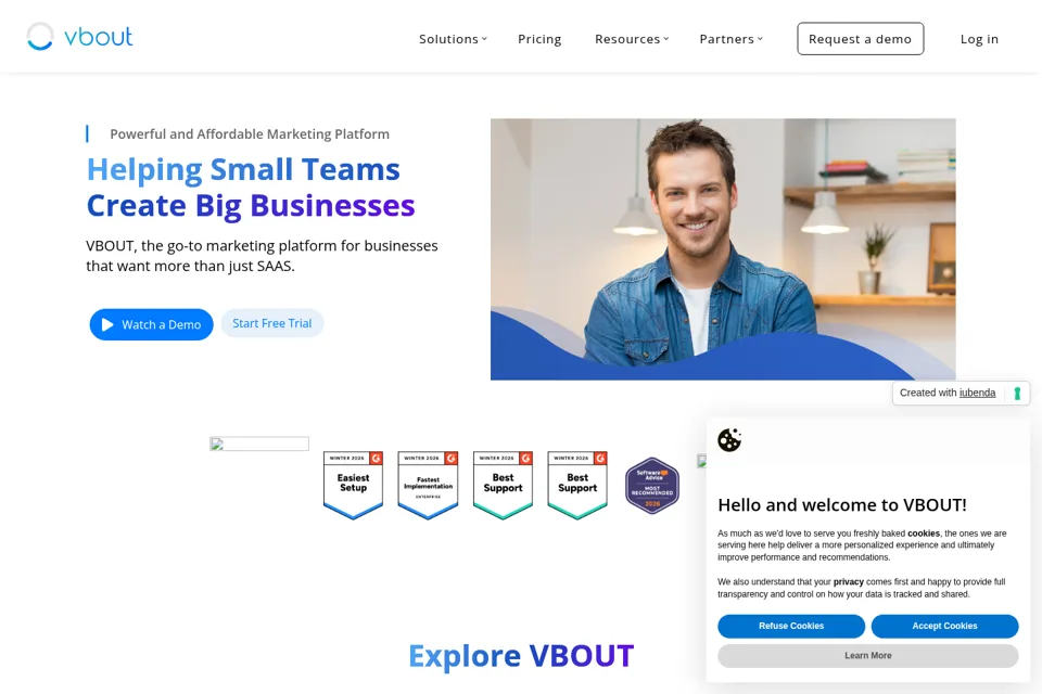 Aperçu de la landing page
