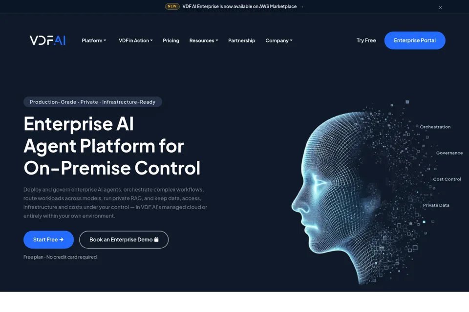 Aperçu de la landing page