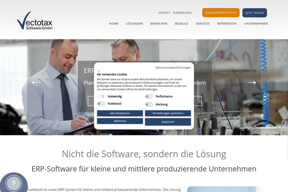 Aperçu de la landing page