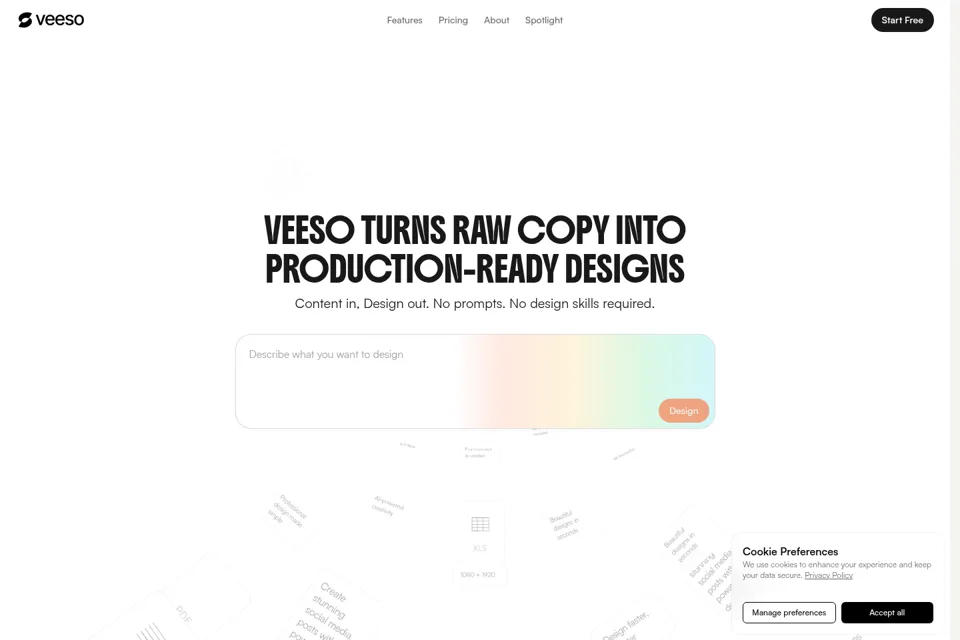 Aperçu de la landing page