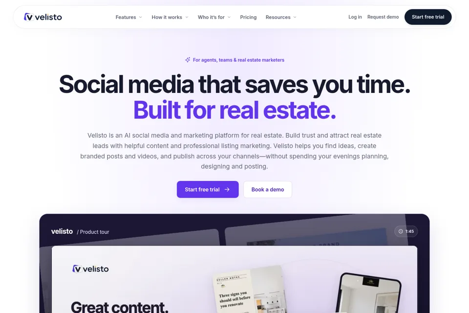 Aperçu de la landing page