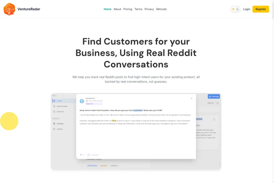 Landing page preview