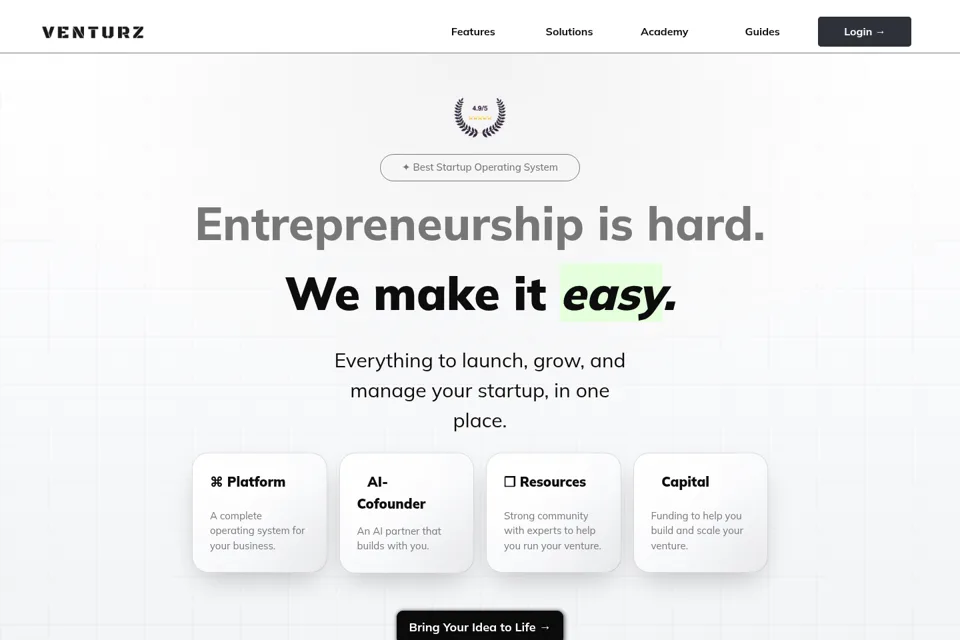 Aperçu de la landing page