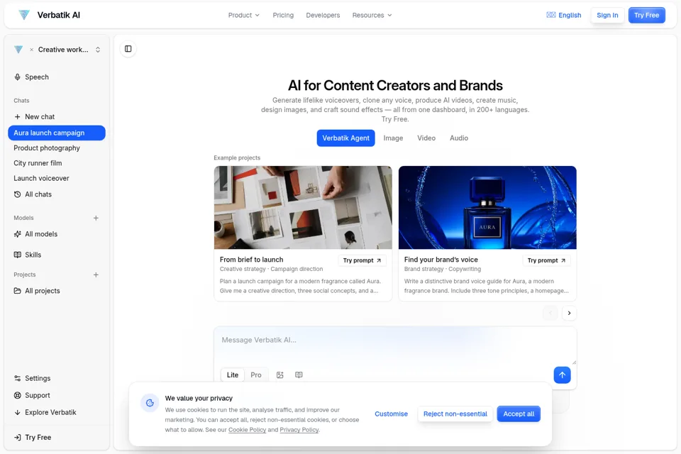 Aperçu de la landing page