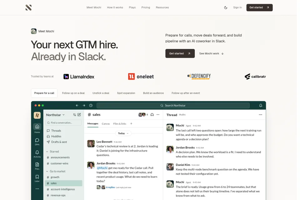 Aperçu de la landing page