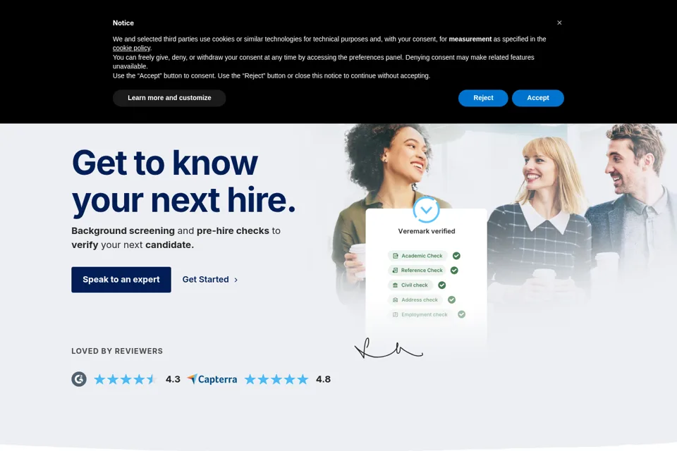 Aperçu de la landing page