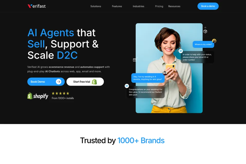 Aperçu de la landing page
