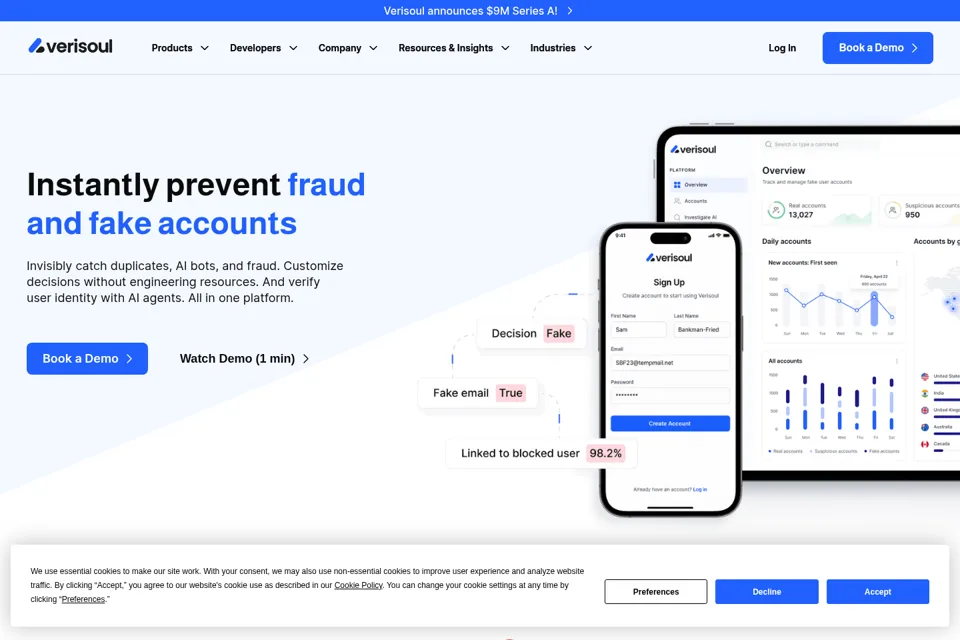 Aperçu de la landing page