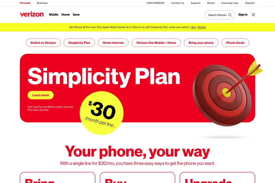 Aperçu de la landing page