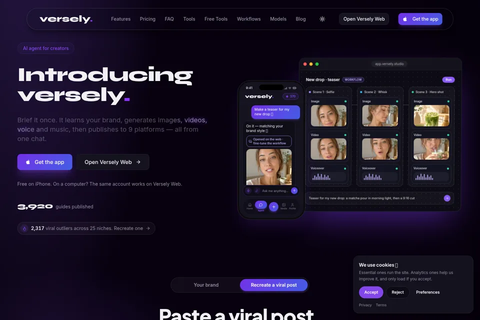 Aperçu de la landing page