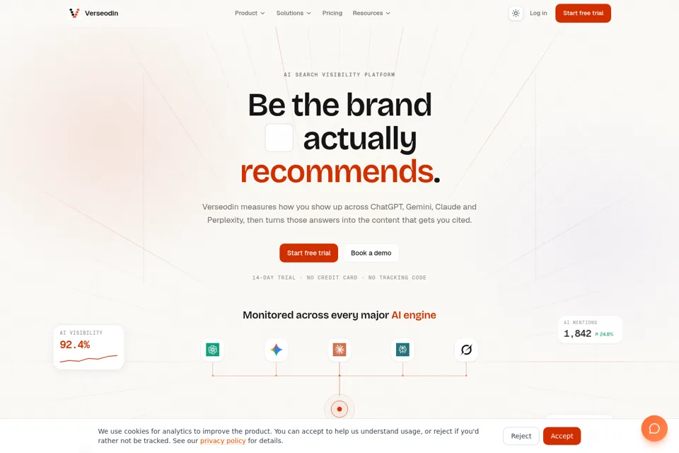 Aperçu de la landing page
