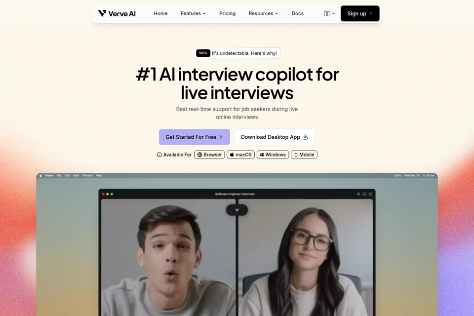 Aperçu de la landing page