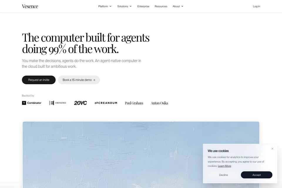 Aperçu de la landing page