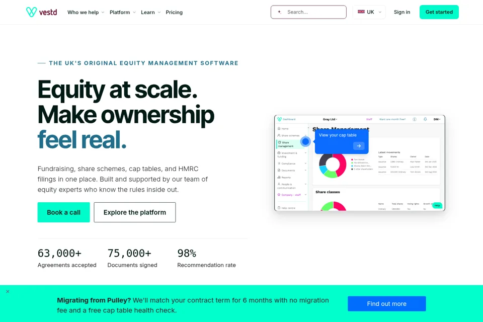 Aperçu de la landing page