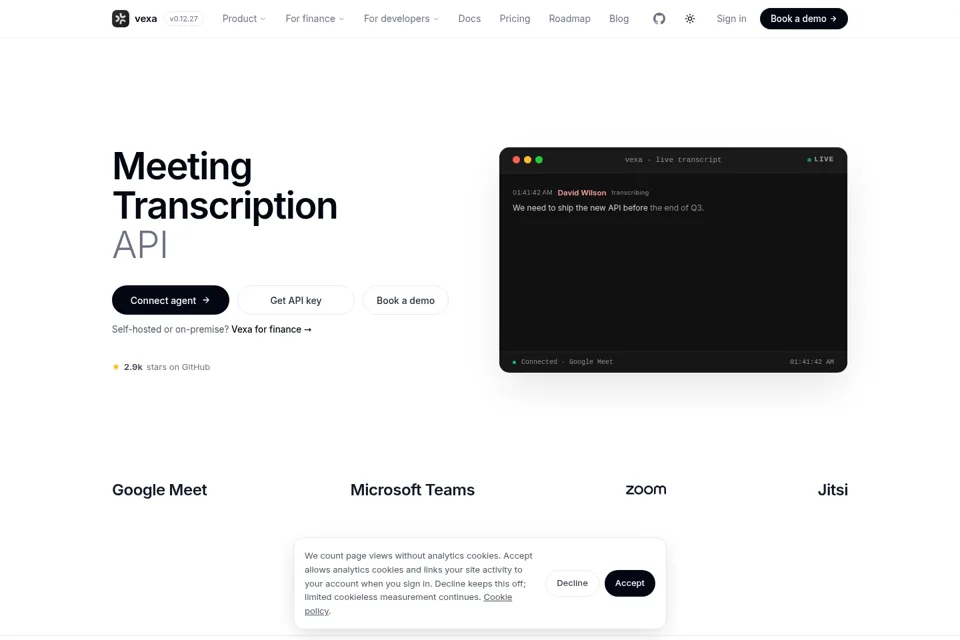 Aperçu de la landing page