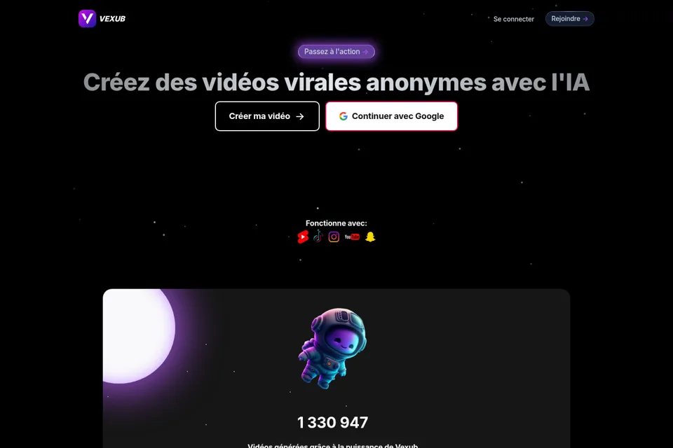 Aperçu de la landing page